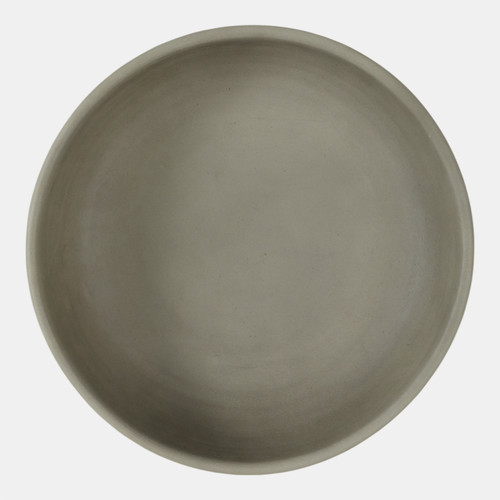 22388#13x5" Terracotta Bowl On Pedestal, Sage Green