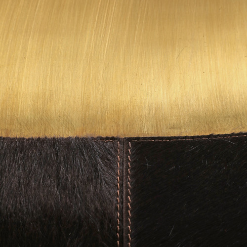 22392#48x42" Hair On Hide Cow Print Bar, Brown/white