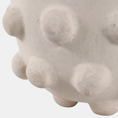 22396#10x6" Large Hobnail Paper Mache Bowl, White