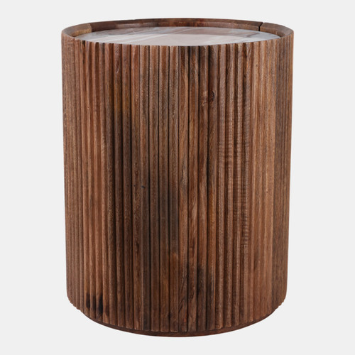 20581-03#20x16" Storage Accent Table Marble Top, Brown