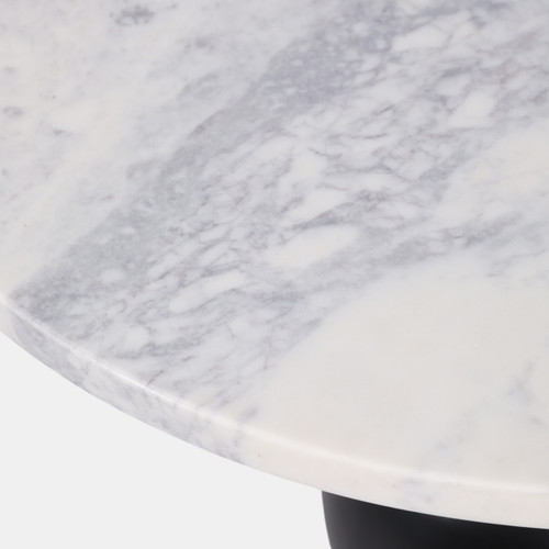 22405#20x18" Bubble Base Marble Top Accent Table,wht/blk