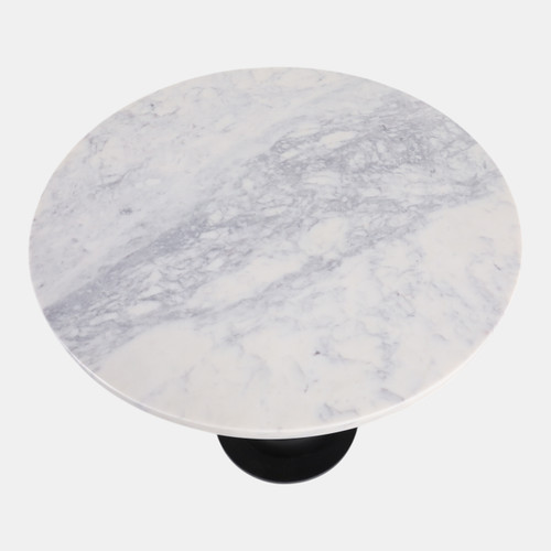 22405#20x18" Bubble Base Marble Top Accent Table,wht/blk
