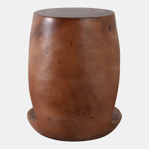 22419#18x16" Open Cut-out Wood Accent Table, Brown