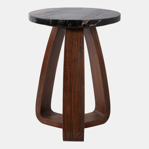 22422#22x16" Petrified Wood Top Open Base Accent Table, 