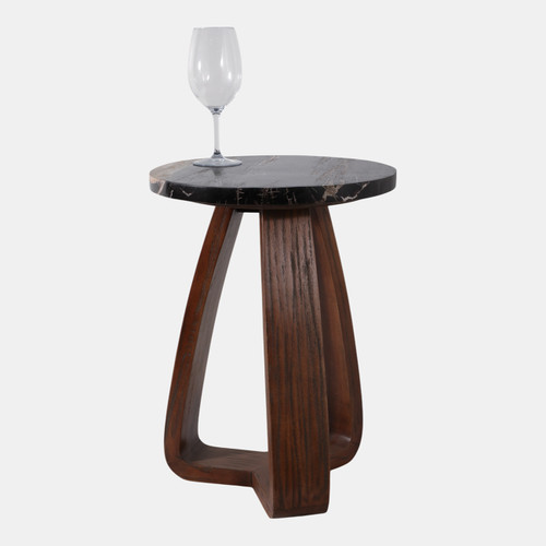 22422#22x16" Petrified Wood Top Open Base Accent Table, 