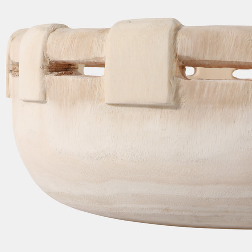 22429#14x6" Carved Wood Bowl, Natural