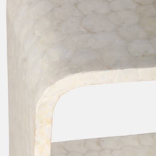 22455#S/3 47" Capiz Console W/ 2 16" Side Tables, Ivory