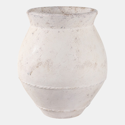 22470-01#20x17" Traditional Terracotta Vase, Ivory