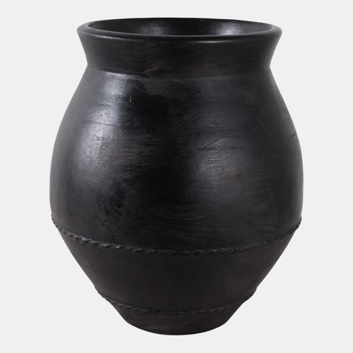 22470-02#20x18" Traditional Terracotta Vase, Black
