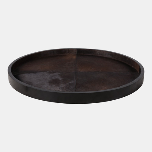 22480-01#29" Hair On Hide Patchwork Tray, Brown