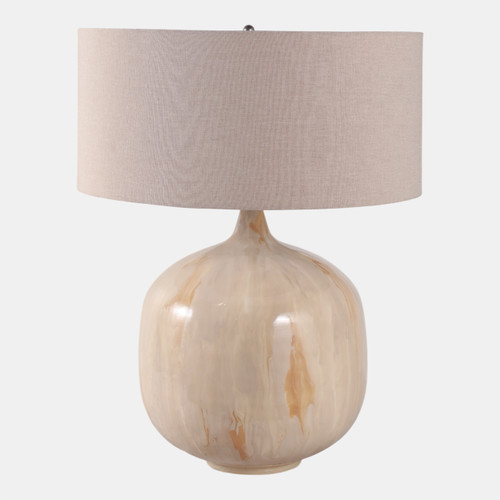 51533-01#28x22" Metal Base Table Lamp, Ivory