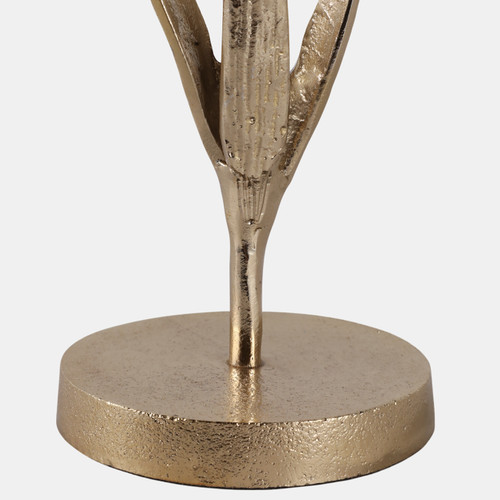 22488#9x4" Flower Bloom Taper Holder, Champagne
