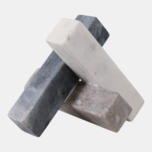 18611-01#6x6" Marble Abstract Jack, Multi