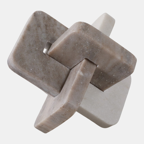 20698-01#7" Marble Knot, White/beige