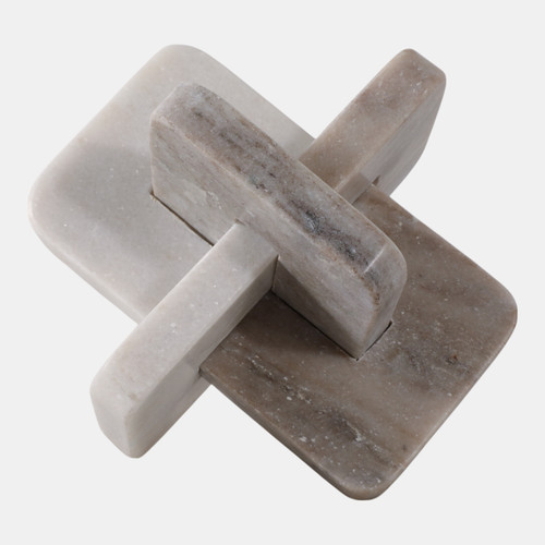 20698-01#7" Marble Knot, White/beige