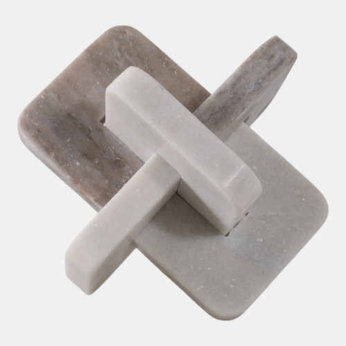 20698-01#7" Marble Knot, White/beige