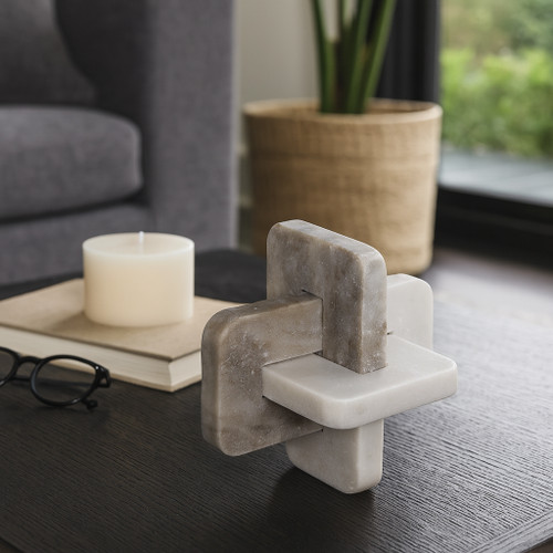 20698-01#7" Marble Knot, White/beige