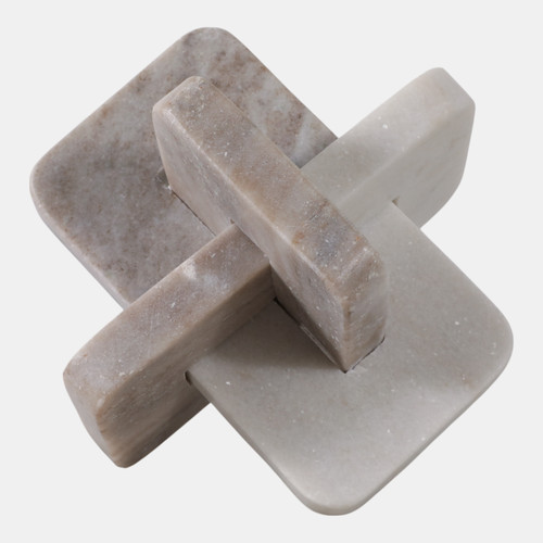 20698-01#7" Marble Knot, White/beige