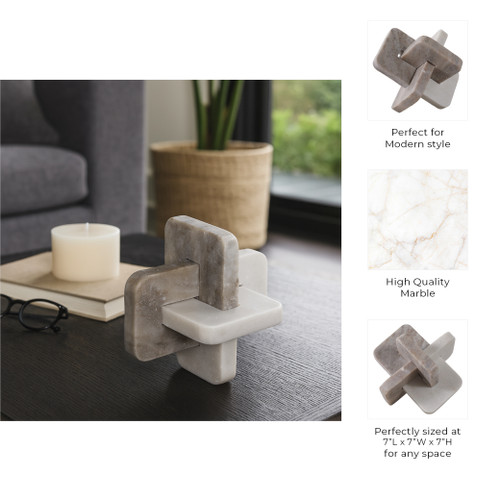 20698-01#7" Marble Knot, White/beige