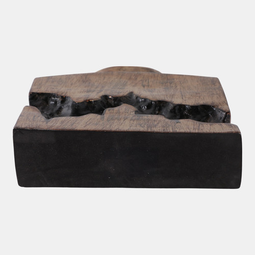 22518-04#10x8" Carved Middle Metal Vase, Gold/ Brown