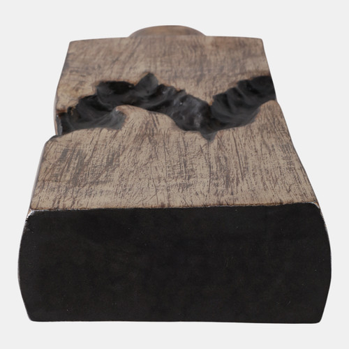 22518-06#20x7" Carved Middle Metal Vase, Gold/ Brown