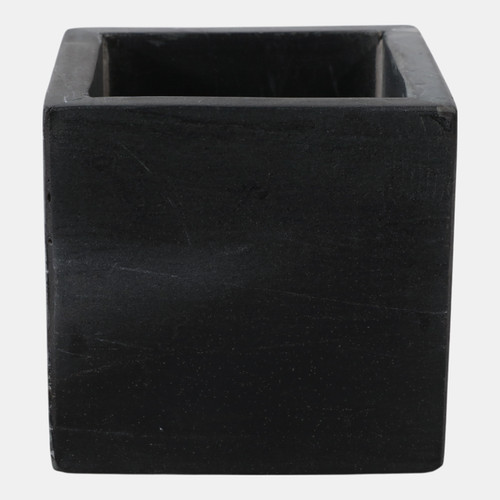 22545-02#4x4" Marble Pencil Cup, Black/white