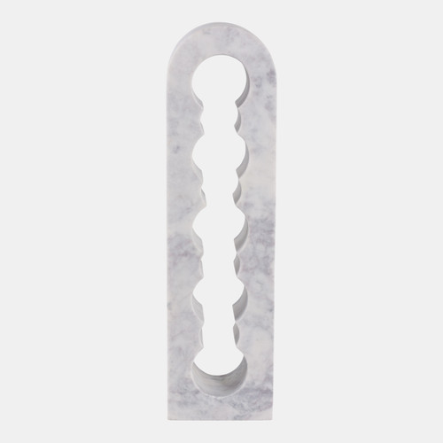 22554#22" 5 Bottle Marble Wine Rack, White/ Grey
