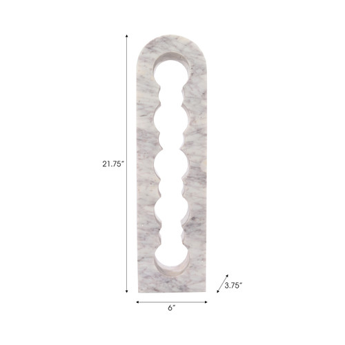 22554#22" 5 Bottle Marble Wine Rack, White/ Grey