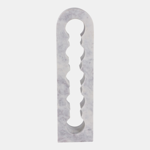 22554#22" 5 Bottle Marble Wine Rack, White/ Grey