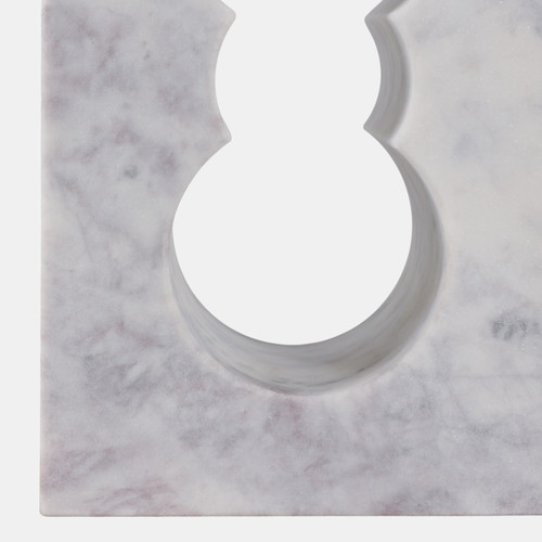 22554#22" 5 Bottle Marble Wine Rack, White/ Grey