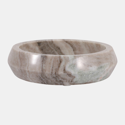 22567-01#12x3" Marble Bowl, Beige