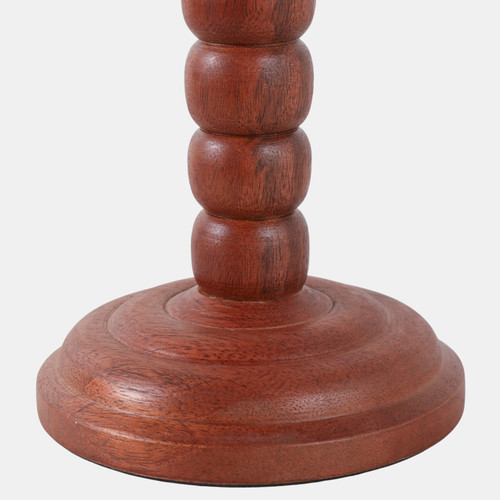 22572-02#12x5" Stacked Pillar & Taper Holder, Walnut