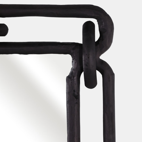 22587#24x48" Wood Links Mirror, Black