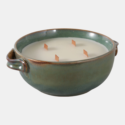 80532-01#8" 14 Oz Lakeside Rain Candle, Green
