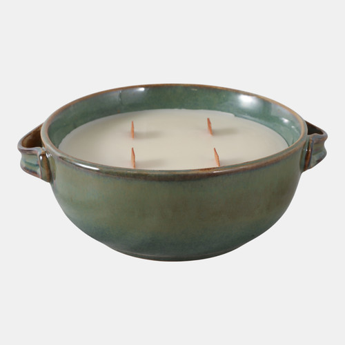 80532-01#8" 14 Oz Lakeside Rain Candle, Green