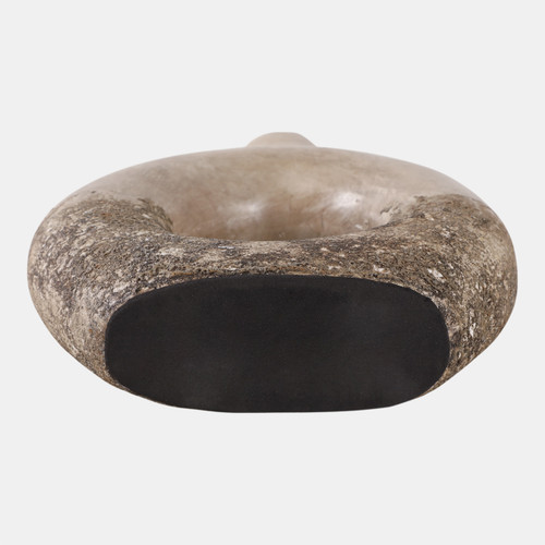 22589-01#9x8" Open Cut-out Terracotta Vase, Ivory Multi