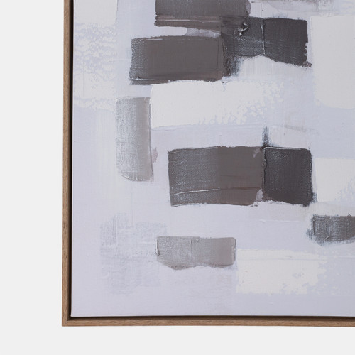 70461#40x40" Handpainted Modern Patches, Brown