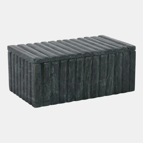 17475-02#7x4" Marble Ridged Box, Green