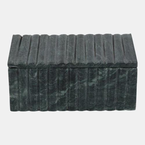 17475-02#7x4" Marble Ridged Box, Green