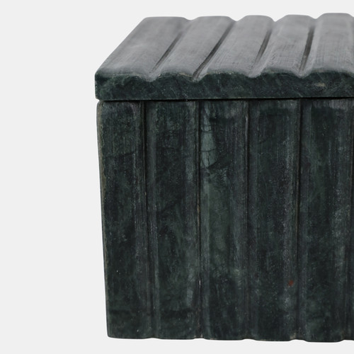17475-02#7x4" Marble Ridged Box, Green