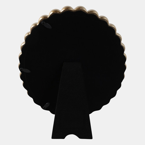 22597#7x9 Matted To 5x7 Beaded Photo Frame, Gold
