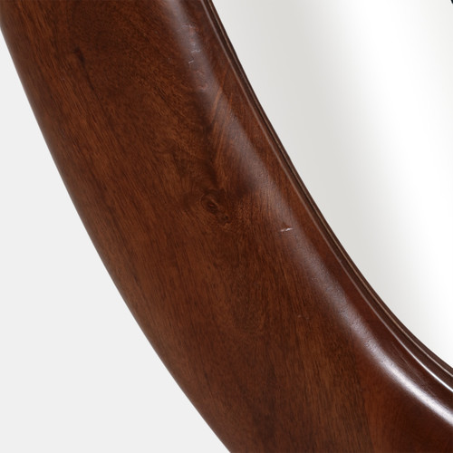 22603#62x35" Organic Oval Shaped Wood Mirror, Walnut
