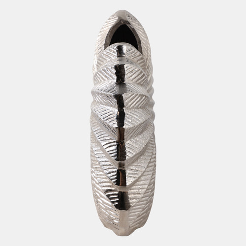 22606#14x14" Seashell Metal Vase, Silver