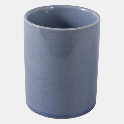 22612-02#4" Flower Applique Pencil Cup, Blue