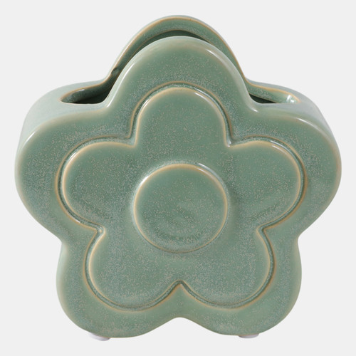 22616#5" Flower Power Pencil Cup, Green