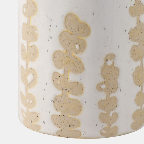22619#4" Wild Plant Pencil Cup, Ivory / Tan