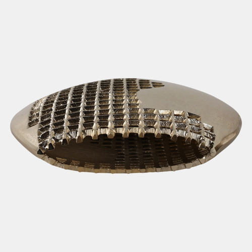 22620#11x10" Partial Mesh Metal Vase, Gold