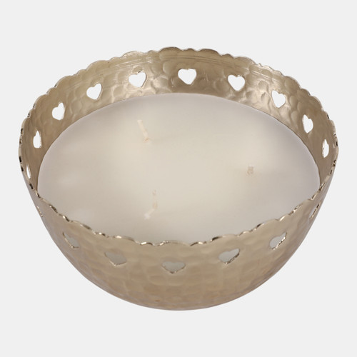 22631-03#6" 30 Oz Fig & Apricot Hearts Pierced Metal Candle