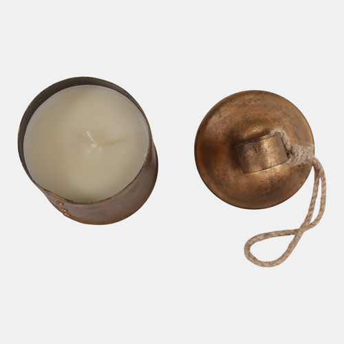 22632#6" 22 Oz Cinnamon Bell Candle, Gold