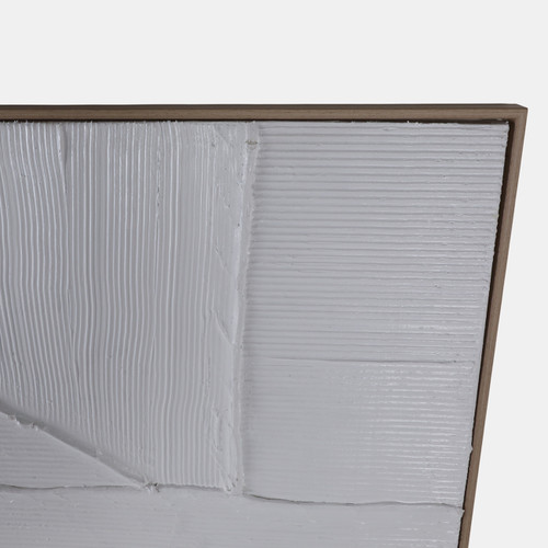 22653#36x48 Textured Lines Wall Art, White